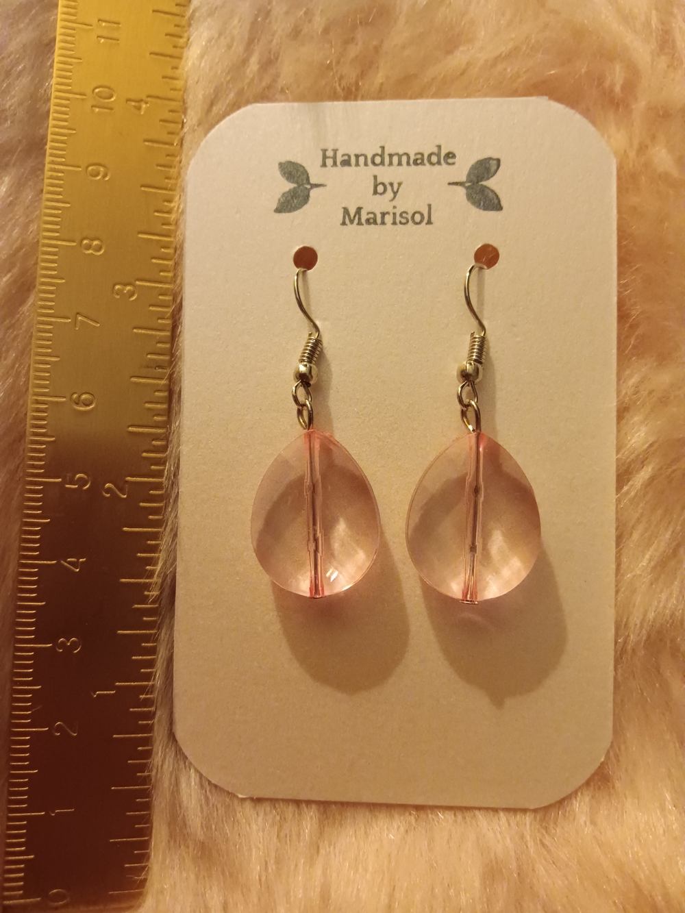 Pink Teardrop Dangle Earrings